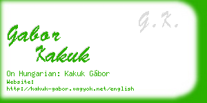 gabor kakuk business card